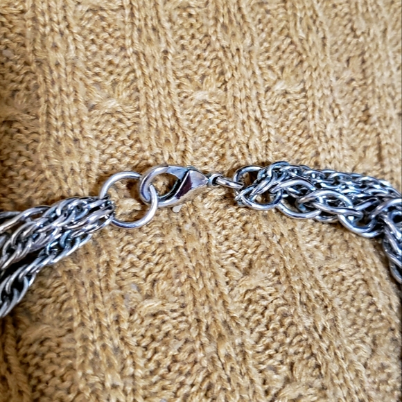 Multi-Layer Silver Chain Necklace - Picture 3 of 3
